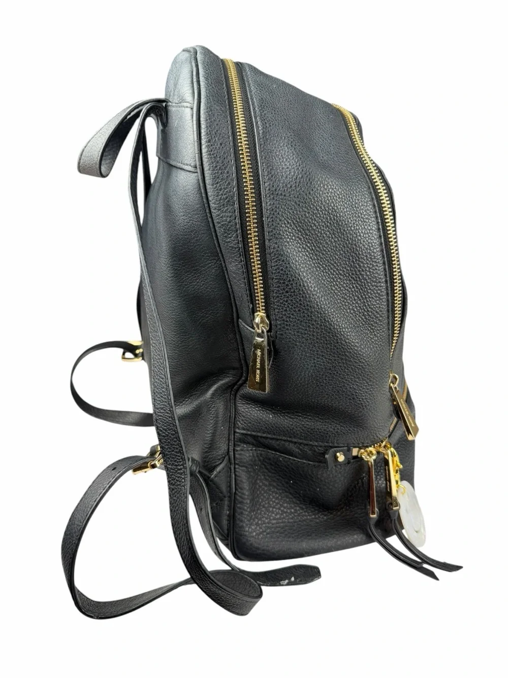 Michael Kors Women's Rhea Medium Pebbled Leather Backpack (Black)